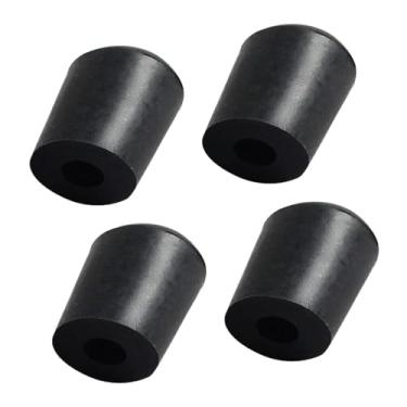 Imagem de Dynwave Conjunto de 4 ponteiras de borracha pretas para espigão de violoncelo, previnem movimento e deslizamento, fáceis de instalar, protetoras de piso.