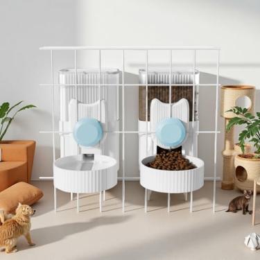 Imagem de Dispensador automático de alimentos para animais de estimação por gravidade: bandeja alimentadora de gaiola de alimentação para animais de estimação pequenos - kit de alimentador e pia automático de