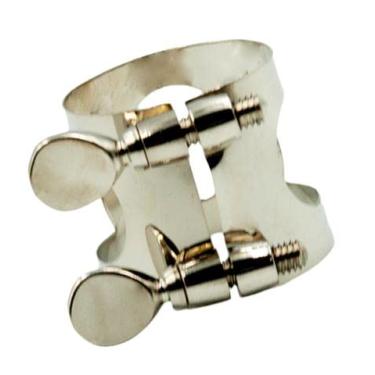 Imagem de barenx Clipe de ligadura de saxofone tenor alto soprano prata para peças de substituição de saxofone - prata, alto