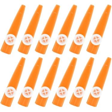 Imagem de Kazoo de plástico, musical Kazoo, bom companheiro para violão, violino, piano, teclado, ukulele, presente para presentes de Natal, lembrancinhas de festa. (Laranja)