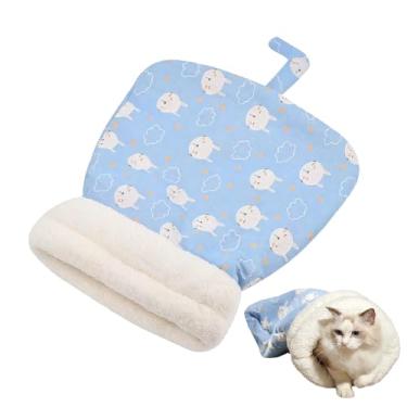 Imagem de Saco de dormir para gatos, bolsa de dormir de pelúcia macia de 33,8 × 43,8 cm, lavável para animais de estimação de até 10 kg, cães, gatos, gatinhos, filhotes