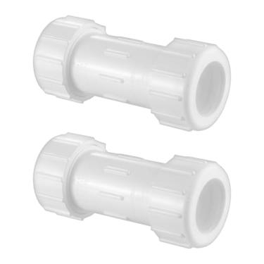 Imagem de LESSO Acoplamento de compressão de PVC de 3,5 cm, conexão de tubo, acoplamento IPS, encaixe de compressão, tubulação de conexão rápida e reparos de tubos de PVC, cronograma 40 de 3,5 cm, branco