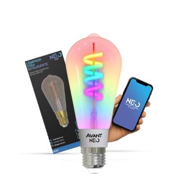 Imagem de Avant Neo Lâmpada LED Filamento Smart ST64 6W E27, RGB Colorida e Dimerizável, Wi-Fi, Alexa, Google e Tuya