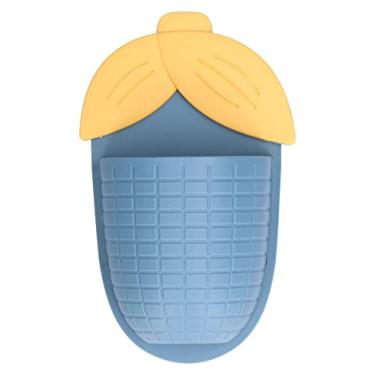 Imagem de Prateleira de parede em formato de milho Caixa de armazenamento montada na parede sem perfurações Adesivo que não deixa marcas Organizador de grande capacidade para penteadeira de (Azul)