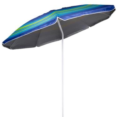 Imagem de Guarda Sol Gigante 220cmx240cm Praia Reforçado Ajustável Piscina Grande + Bolsa de Transporte(Azul Verde e Branco)