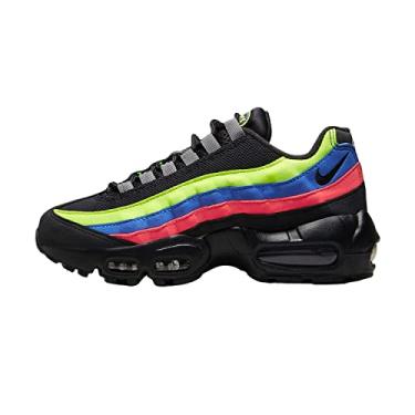 Imagem de Nike Tênis infantil Air Max 95 grande (DZ5635-001, preto/volt/cristal azul/preto), Preto/Volt/Cristal Azul/Preto, 21 BR