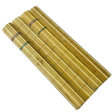 Imagem de Kit 4 Jogos Americanos Bambu Natural Ecológico Marrom CASAMILU Colors | Para Mesa Placemat Retangular 44 cm x 30 cm | Jogo Americano Elegante para Jantar Almoço Café Durável e Resistente