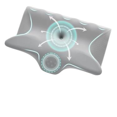 Imagem de Travesseiro de espuma viscoelástica, travesseiro cervical para alívio da dor no pescoço e ombro, travesseiro de cama ergonômico para dormir de lado, dormir de estômago e dormir nas costas