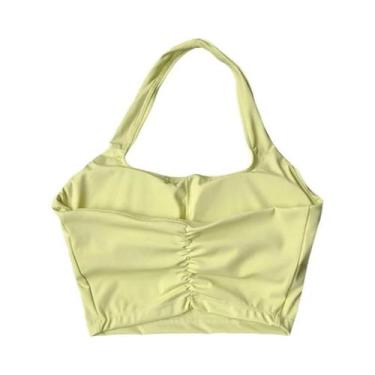 Imagem de Top Esportivo Feminino Com Alças E Secagem Rápida, Almofadas De Peito 