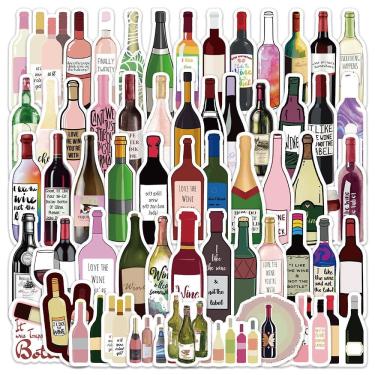 Imagem de Adesivos: 60 unidades/lote, vinhos tintos, champanhes, vinil impermeável