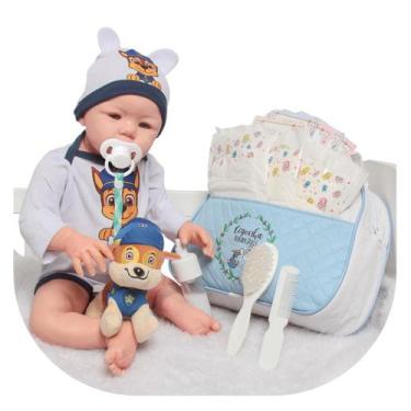 Imagem de Bebê Reborn Menino Corpo Silicone Bolsa Maternidade Itens - Cegonha Re