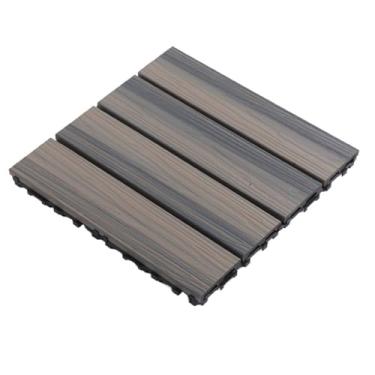 Imagem de SPXMQSS Decking composto, piso de jardim ao ar livre, telhas de deck interligadas WPC, para terraço de jardim, varanda, antiderrapante, fácil de instalar, ótima drenagem 30 x 30 x 2,2 cm B 11 peças