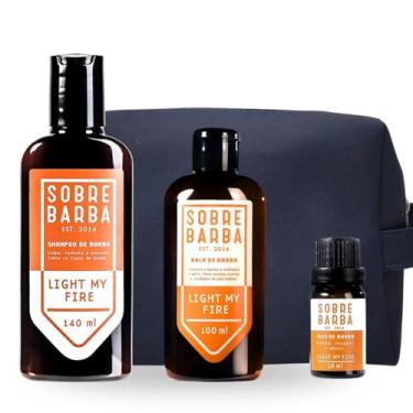 Imagem de Kit Viagem para Barba Shampoo + Balm + Óleo + Necessaire Sobrebarba Light My Fire -