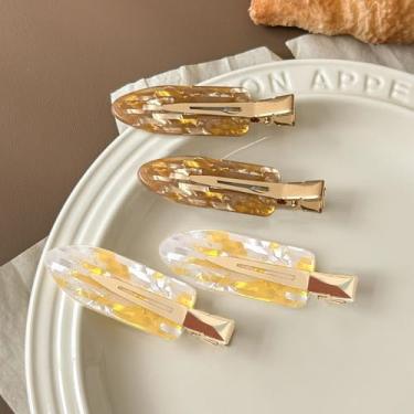 Imagem de 4 peças de grampos de cabelo liso sem vincos e antiderrapantes para estilo diário, salão de maquiagem, decoração de cabelo para mulheres e meninas (cor 3)