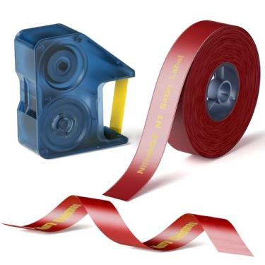 Imagem de NIIMBOT Conjunto de fita de cetim N1, apenas para etiquetador N1, perfeito para embrulho de presente de artesanato DIY, cetim vermelho (14 mm x 5,1 m) com fita dourada (14 mm x 6,2 m)
