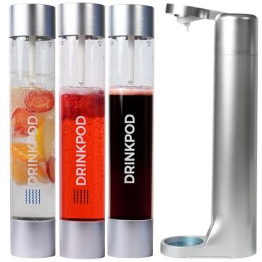 Imagem de DRINKPOD Máquina De Fazer Água Com Gás Fizzpod Máquina De Fazer Refrigerantes Máquina De Fazer Refrigerantes Com Infusão De Frutas Para Carbonatação Com Garrafa De Carbonatação De 1L, Máquina De Faz
