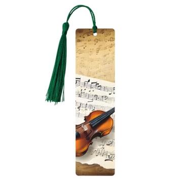 Imagem de Marcadores de página de madeira personalizados com estampa de borboleta e violoncelo, acessórios exclusivos para homens e mulheres, atendem a todas as necessidades dos amantes de livros