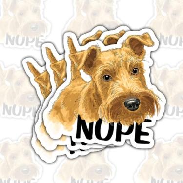 Imagem de 3 peças adesivos de vinil de cachorro escocês Nope Scottish Terrier amarelo engraçado para laptop, caderno, garrafa de água, para-choque de carro, presente para estudantes, adolescentes, amigos