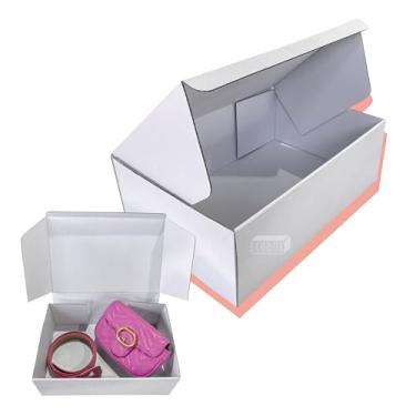 Imagem de Kit 20 Caixas de Papelão Montável 20x16x7cm Para Correio, Marketplace e E-commerce Resistente, Sustentável e Fácil de Montar Eco Box (Branca)