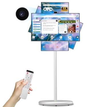 Imagem de OFD Tv Portátil De 27 Polegadas Sobre Rodas, Monitor Touchscreen De 1080P Com Base Móvel, 6+128 Gb De Armazenamento, Rotação De 90°, Tv Móvel Em Modo Standbyme, 100% Srgb, Bateria De 9000 Mah, Andr