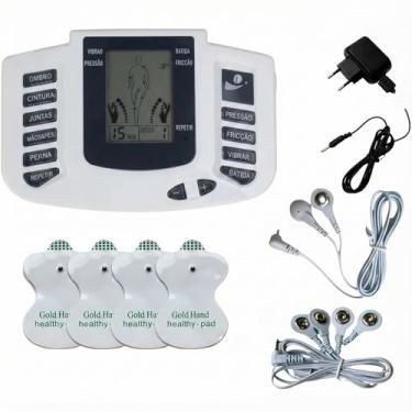 Imagem de Aparelho Eletroestimulador TENS Portátil | 8 Modos Terapêuticos | Alívio de Dores Musculares | Fisioterapia em Casa | Seguro e Não Invasivo