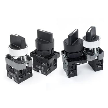 Imagem de XB2 Botão botão interruptor auto reset 22 mm Start 1NO NCMomentary Push Button Switch Metal Plastic Head Two Three Gear Lock (Three Gear Lock, Silver Contacts_2NO_Metal Head)