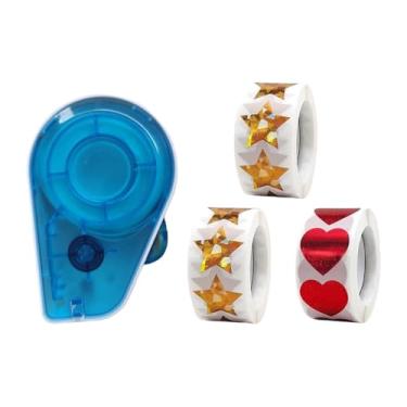 Imagem de predolo Dispensador manual de adesivos para recompensas infantis, presente simples, material escolar para professores, com 3 rolos de adesivos para sala de, Azul