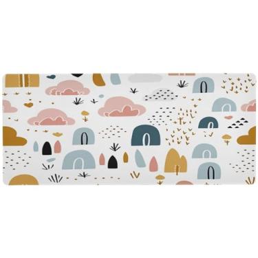 Imagem de Wassud Mouse pad The Rainbows para jogos com base de borracha antiderrapante, mouse pad longo para teclado de computador com borda costurada, almofada grande à prova d'água para escritório, casa, 80 x