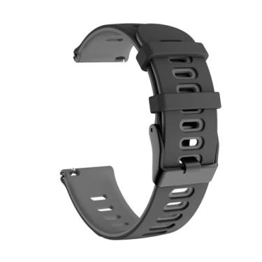 Imagem de XLCZMYL Pulseira de couro de silicone para relógio Fossil gen 6 44 mm Gen6/gen 5 5e/Gen5 LTE 45 mm pulseira de substituição de 22 mm, preto cinza, universal de 22 mm