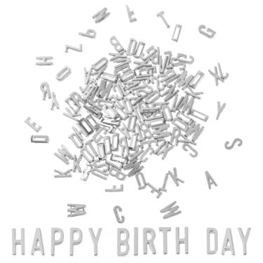 Imagem de Styquenzer 156 peças/6 conjuntos de pingentes de letras prateadas, pingentes de letra de slides do alfabeto A-Z letras do alfabeto berloque de letras iniciais berloques para fazer joias faça você