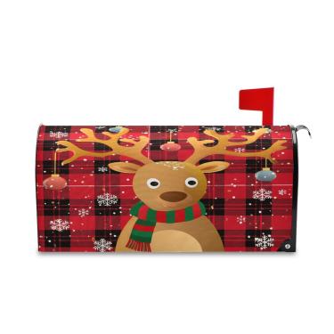 Imagem de Burbuja Linda capa de caixa de correio de rena magnética para decoração de jardim e quintal, tamanho padrão 45 x 52 cm