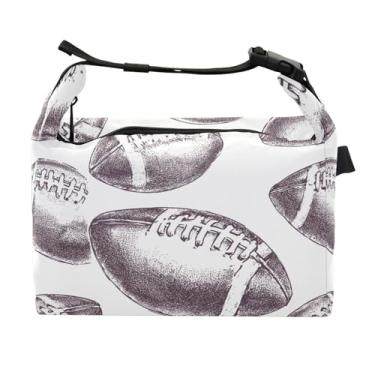 Imagem de STAYTOP Lancheira retrô de rúgbi com fivela de alça, lancheira isolada para meninos e meninas, lancheira térmica para trabalho escolar