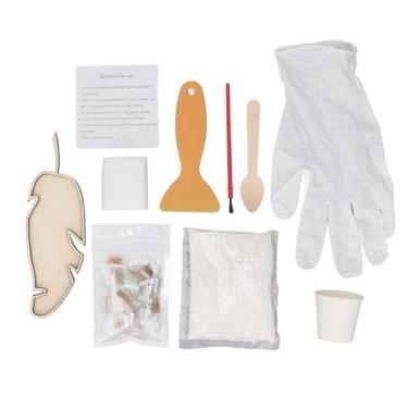 Imagem de Cuofyunl diy kit de decoração de folhas de mosaico bugigangas alívio do estresse brinquedos inovadores feitos à mão artesanato de folhas de mosaico para presente decorativo para (Amarelo)