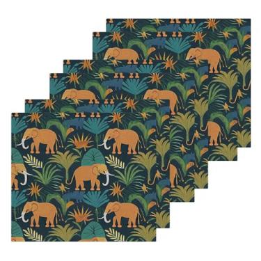 Imagem de Burbuja Toalhas de algodão Africa Animals Pacote com 6, Toalhas de rosto altamente macias e absorventes para banheiro, mão, cozinha, academia, limpeza, 30 x 30 cm