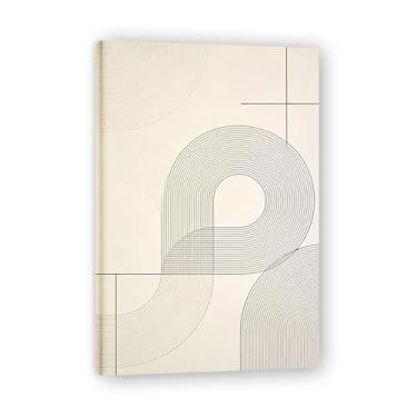 Imagem de Arte em tela minimalista geométrica silenciosa: Serenidade tons neutros grande área em branco para decoração de espaço calmo 50 x 75 cm emoldurado