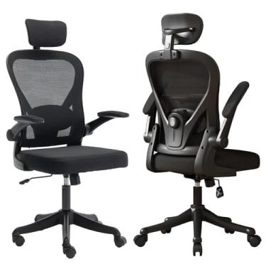 Imagem de Cadeira de Escritório Ergonômica, Equipado com Suporte Lombar Ajustável, Tela Respirável e Apoio de Cabeça Ajustável, Ideal para Longos Períodos de Trabalho Sentado (Preto)