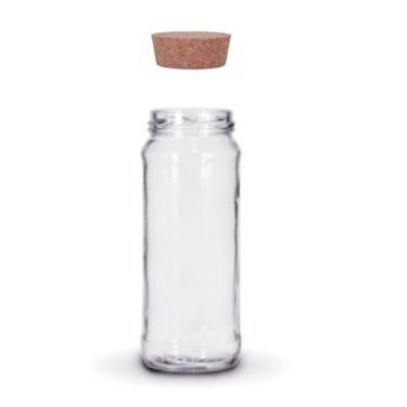 Imagem de Kit 150 unidades - Pote de vidro Redondo AZ200-347ml - Tampas Cortiça Rolha