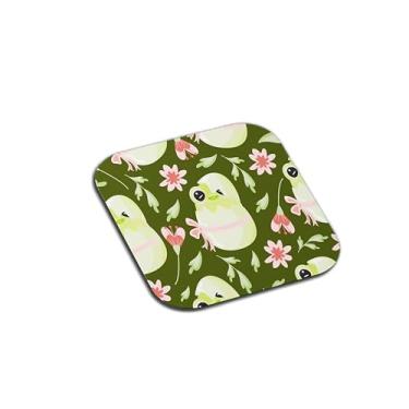 Imagem de Porta Copos Personalizado Sapo Verde Sentado em Ovo Verde com Arco - Tamanho 10x10 cm