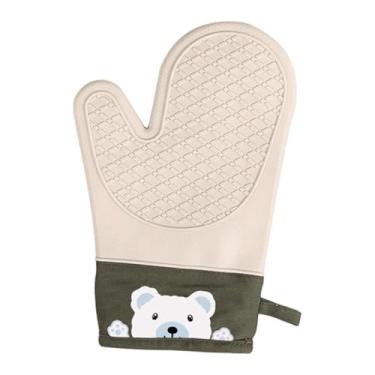 Imagem de Ｂｅｓｇａ Luva de silicone para forno, utensílio de cozinha profissional, antiderrapante, ao calor, ideal para assar e usar no micro-ondas, Urso Cinzento
