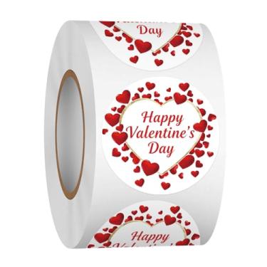 Imagem de Heyfibro 500 pçs rolo de adesivos de feliz dia dos namorados de 3,8 cm para pequenas empresas, embalagem de presente, selos de envelope, cartões, sacos de doces, suprimentos de festa (coração do amor)