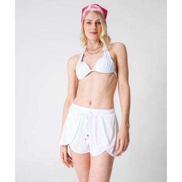 Imagem de Short Saída De Praia Feminino Amarração Branco Marisa-81018, Branco, P