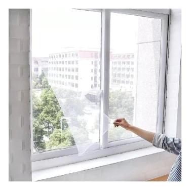 Imagem de Kit 2 Rede Anti Inseto Tela Janela Adesiva 1,3x1,5m - Proteção Mosquito Mosca Recortável, Poliéster Sem Ferramentas