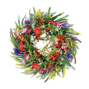 Imagem de Yosoo Grinalda de Primavera de Porta, Guirlanda de Primavera de Vegetação, Corda de Suspensão Embutida para Uso Interno e Externo de Outono, Ação de Graças (Coroa de flores de grama de primavera)