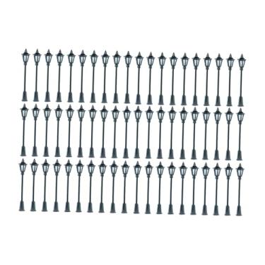 Imagem de Dynwave Miniaturas de postes de luz para ferromodelismo, escala 1/75, para construção de maquetes ferroviárias, ideais para fotos e jardins de fadas, 60 Peças