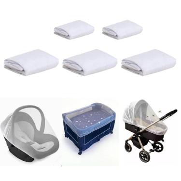 Imagem de Mosquiteiro Bebê Universal – Kit com 5 Unidades – Ideal para Berço, Carrinho e Bebê Conforto