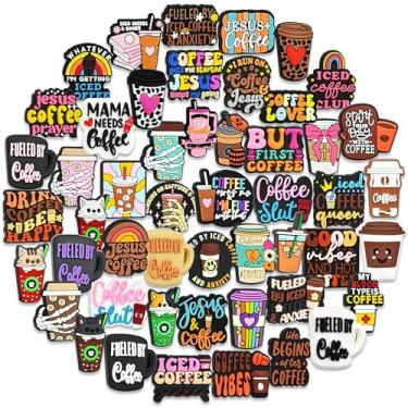 Imagem de Contas focais de café de silicone a granel 50 peças diferentes contas focais de café para canetas/colar/chaveiros/pulseiras, presentes femininos e adolescentes