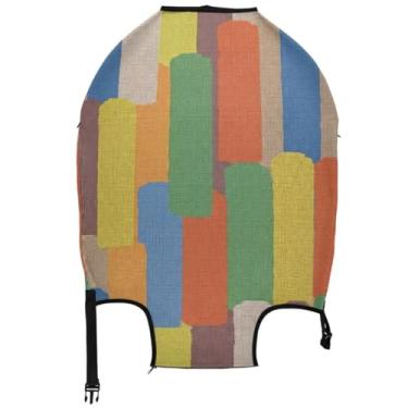 Imagem de Joisal Capas de mala florais, protetor de bagagem, bonito, abstrato, colorido, escova, verde, voo, viagem, mala de viagem, Pincel colorido abstrato verde, L, Fits 26-28 Inch Case, Capa de mala