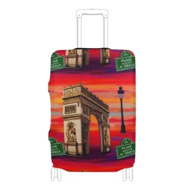 Imagem de Joisal Arc De Triomphe Capas de Bagagem Vermelhas Vibrantes para Protetores de Mala, Bagagem Estética Férias Essenciais Manga de Mala, P, Serve para Capa de 45-50 cm, Arc De Triomphe Vermelho vibrante