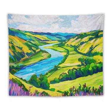 Imagem de Cacto rosa do deserto com bola de discoteca tapeçaria de parede retrô decoração ocidental arte caprichosa para sala de estar quarto dormitório brincalhão boho pendurado acento vibrante cena ao ar