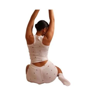 Imagem de Conjunto Feminino De 2 Peças Com Estampa De Coração: Top Cropped Sem M